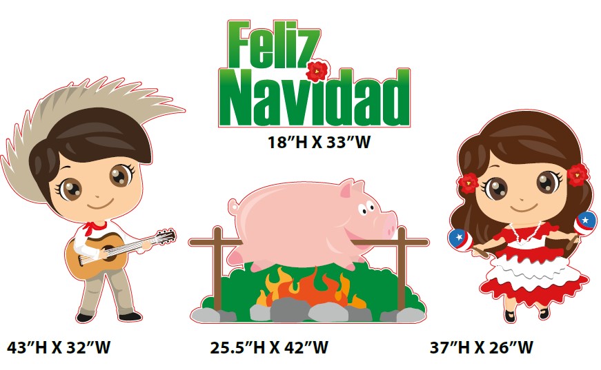 Jibarito, Lechón &amp; Jibarita (43&quot; H)