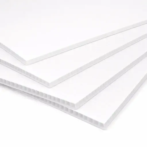 [2DBDECOWHI4MM4X8] Newtek White Corrugated Fluted Polypropylene Board (10 Pack) 4MM 48" X 96"