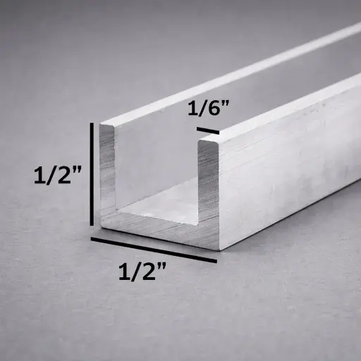 [2U06350050020] U CHANNEL 1/6" x 1/2" x 1/2" x 20' ALUMINUM