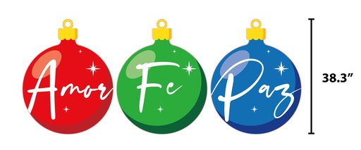 [Set 5] Christmas Esferas de Navidad: Amor, Fe & Paz 38"