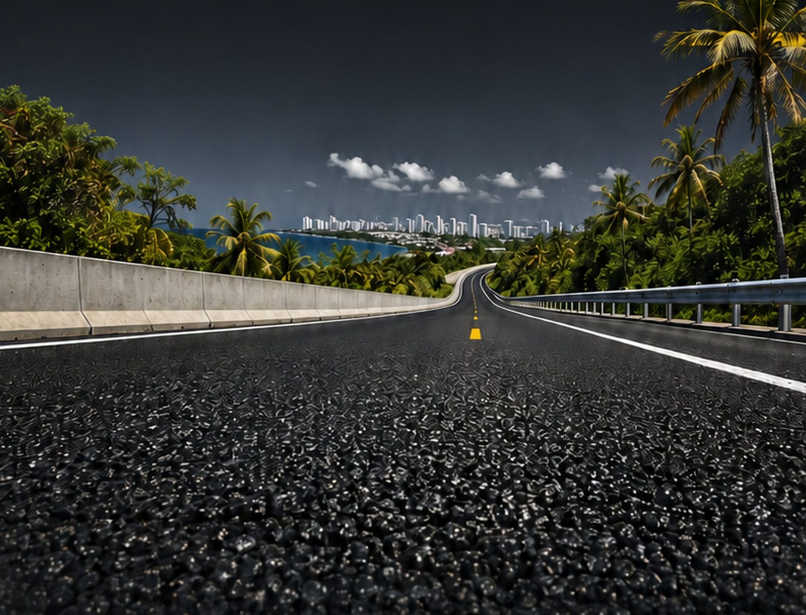 Carretera pavimentada en Puerto Rico