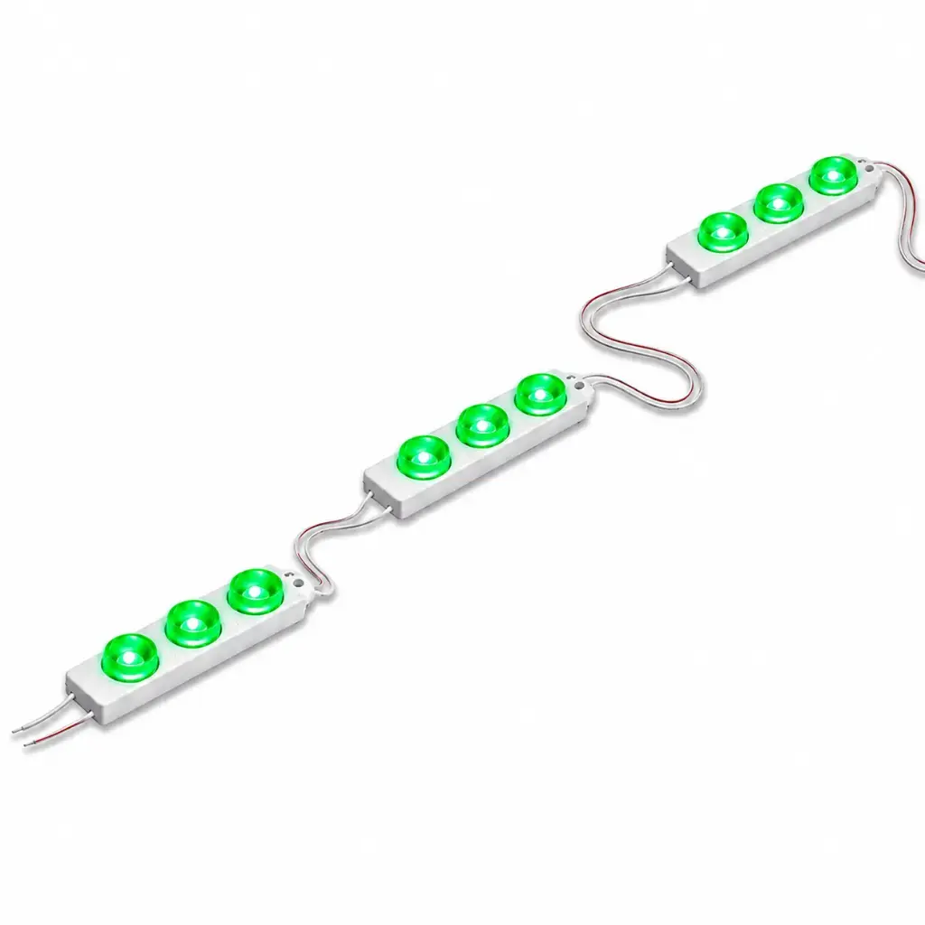 LED GREEN 2MO/FT;3LED/MO 12V 100MO/PK;.8W/MO;170D MODULUX 7000K