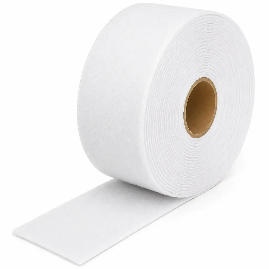 3/4in White Velcro Loop 25yd with Adhesive Tape