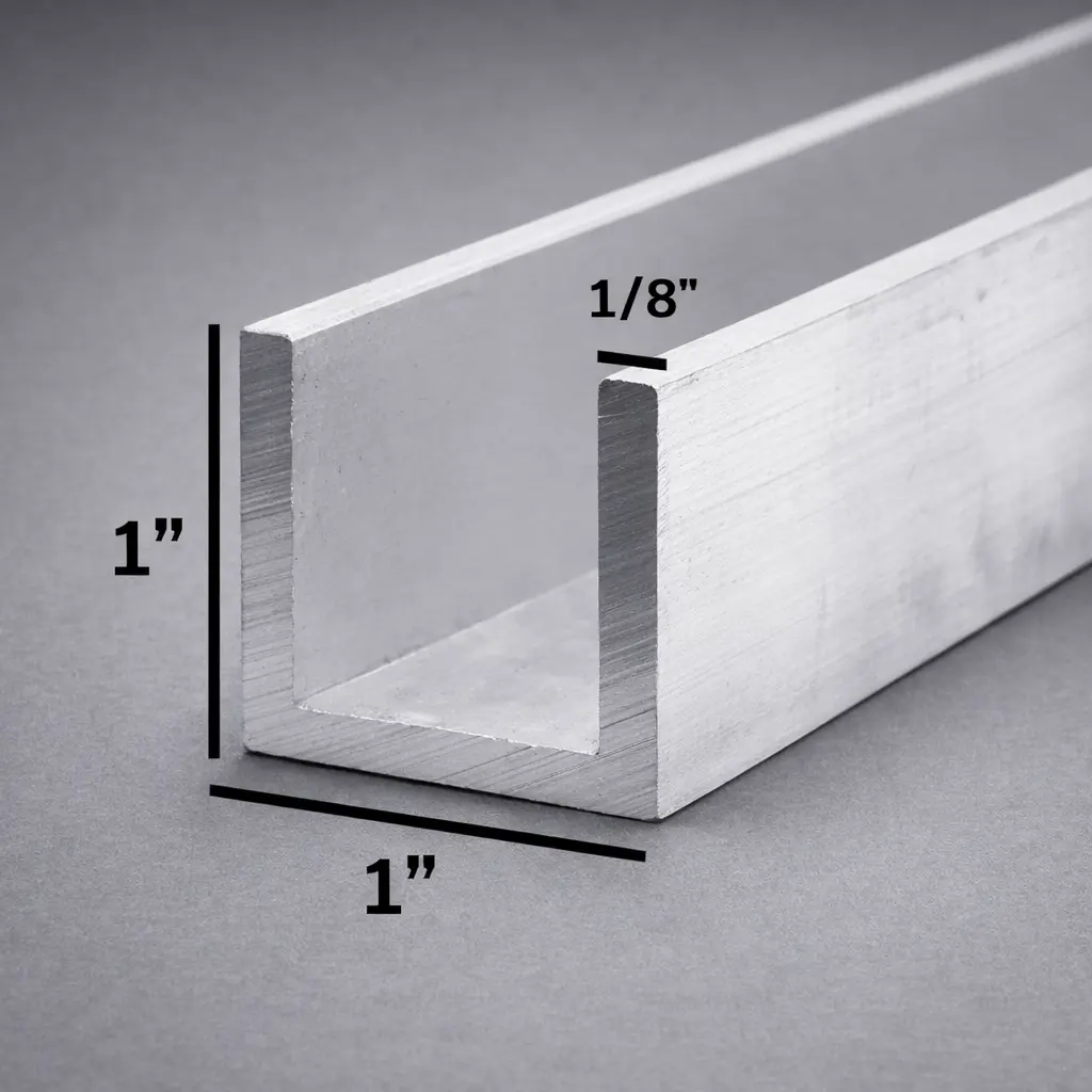 Aluminum U Channel 1/8" x 1" x 1" x 20' 