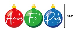 [Set 5] Christmas Esferas de Navidad: Amor, Fe &amp; Paz 38&quot;