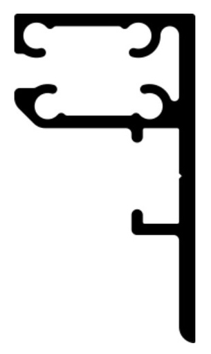 1"FRONT LOAD SOFT SIGNAGE CLEA ANODIZED CUSTOM KIT WITH KERF CUTS K3092 124" X 396"